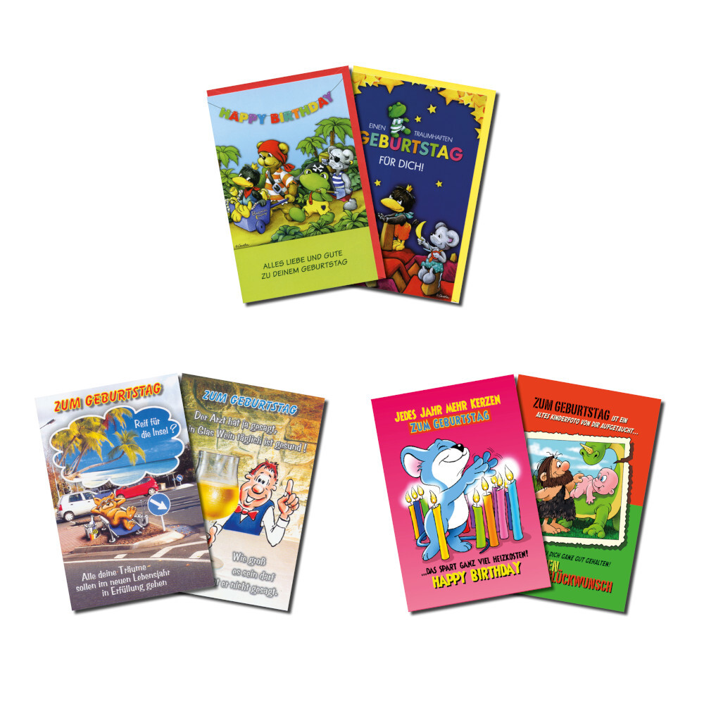 Gru&szlig;karte Geburtstag Humor und Kinder, verschiedene Ausf&uuml;hrungen