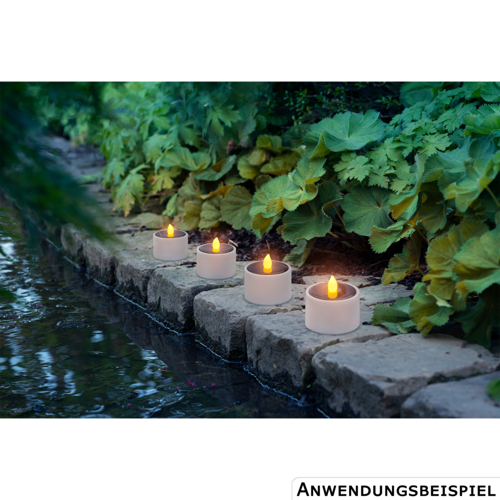 LED-Solar Teelicht mit gelber Flacker-LED image number 2