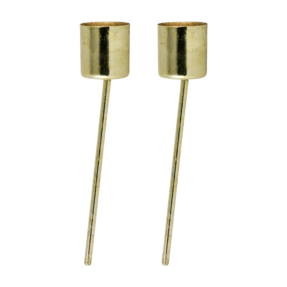 Kerzenhalter-Set 2 St&uuml;ck 10 cm f&uuml;r Tafel- oder Spitzkerzen in gold image number 2