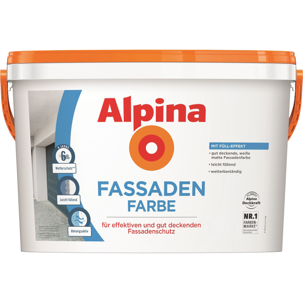 Alpina Fassadenfarbe wei&szlig; matt 10 Liter