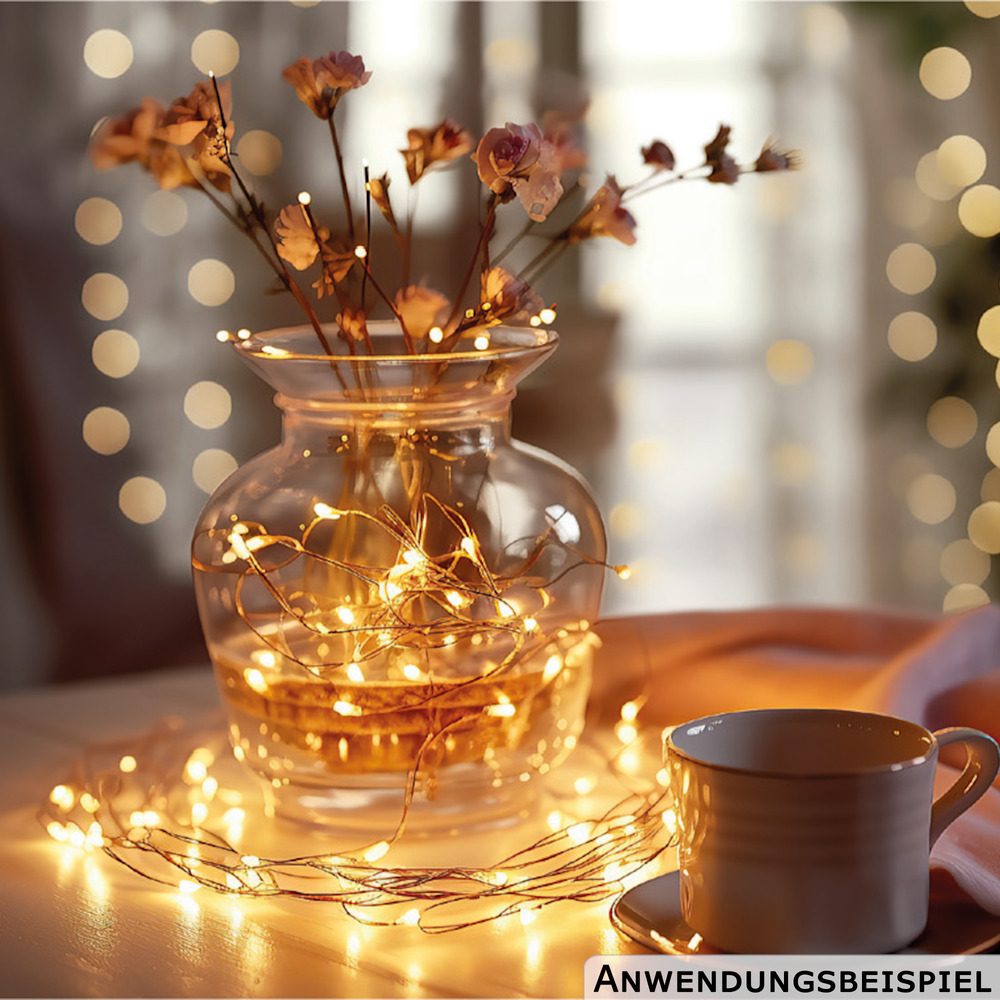 LED-Lichterkette 200 cm Silberdraht 100 LEDs warmwei&szlig; image number 1