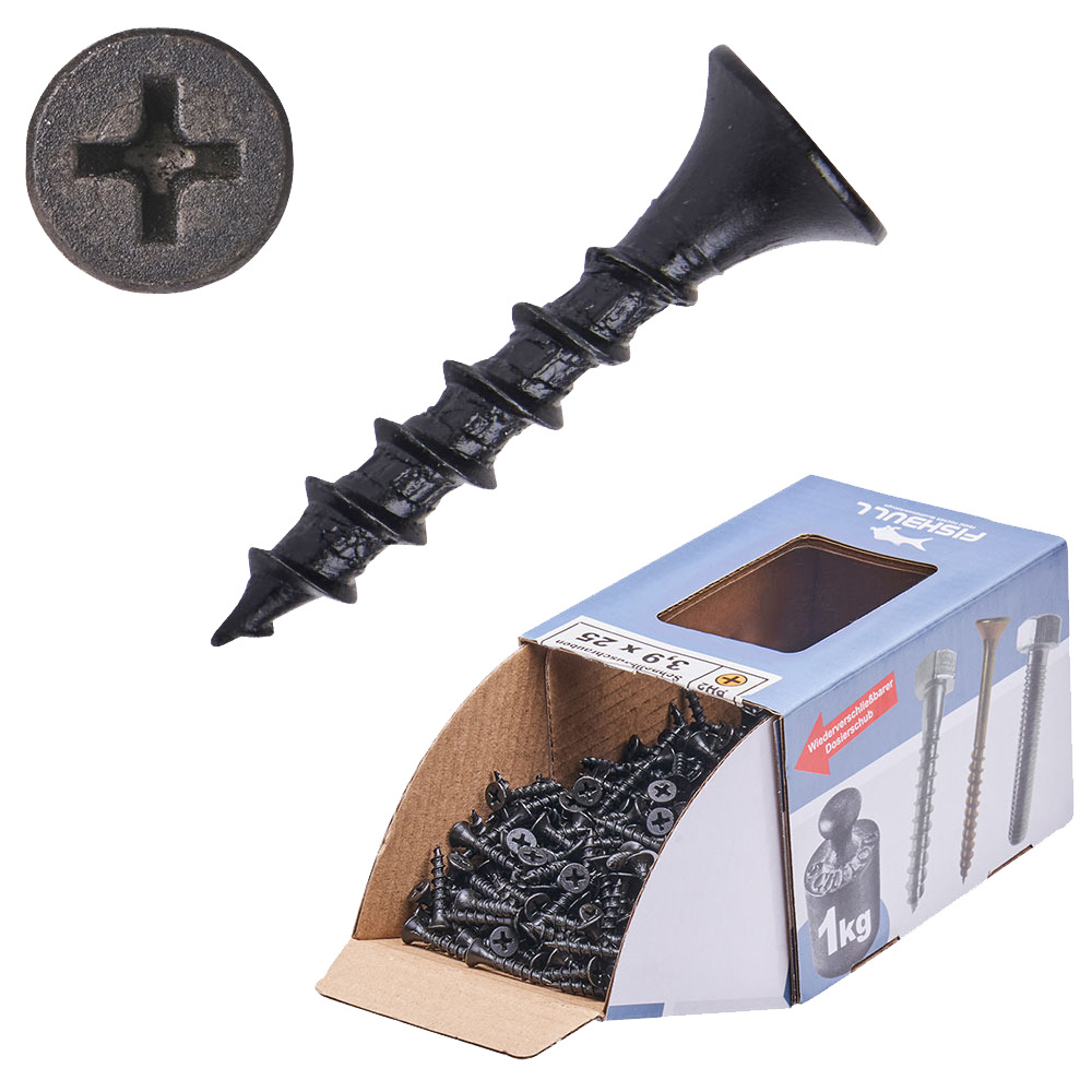 Schnellbauschraube 3,9x25 mm 1kg FISHBULL-Pack Grobgewinde Kreuzschlitz