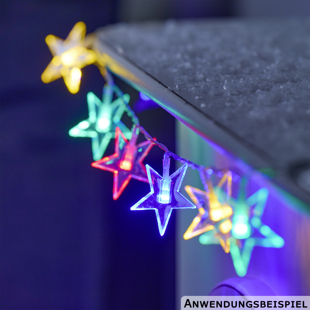 LED Lichterkette Sterne bunt 130 cm image number 2