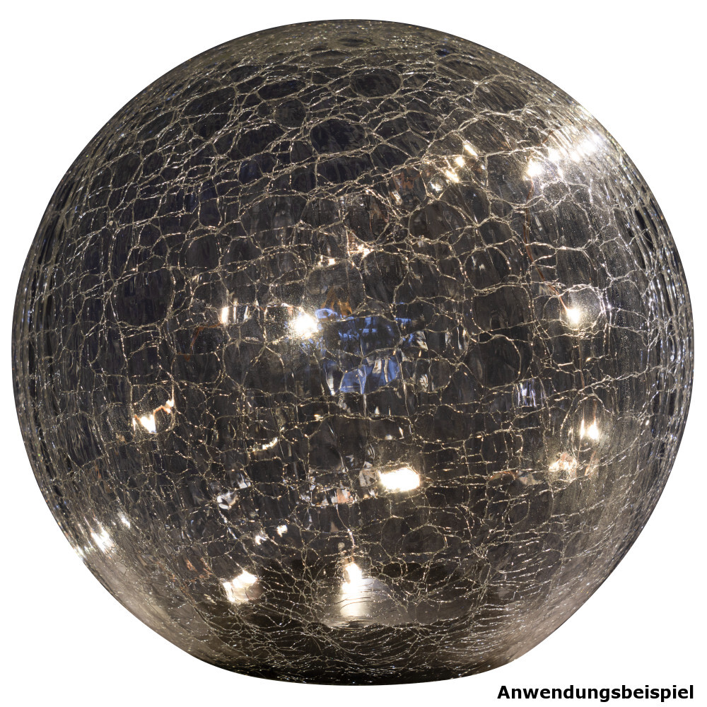 LED-Crashglas Kugel &Oslash; 18 cm batteriebetrieben mit 20 warmwei&szlig;en LEDs image number 2