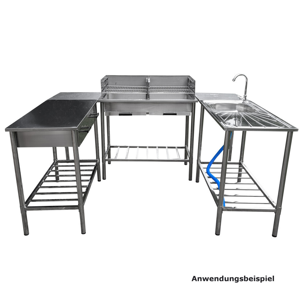 Campingk&uuml;che Doppel-Grilltisch Country Life Edelstahl image number 2
