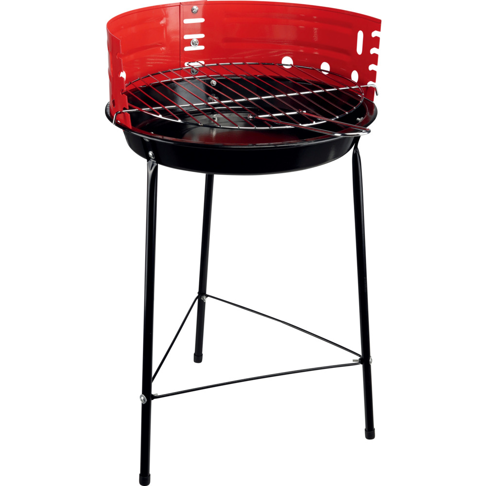 Campinggrill BBQ rund Schwarz-Rot