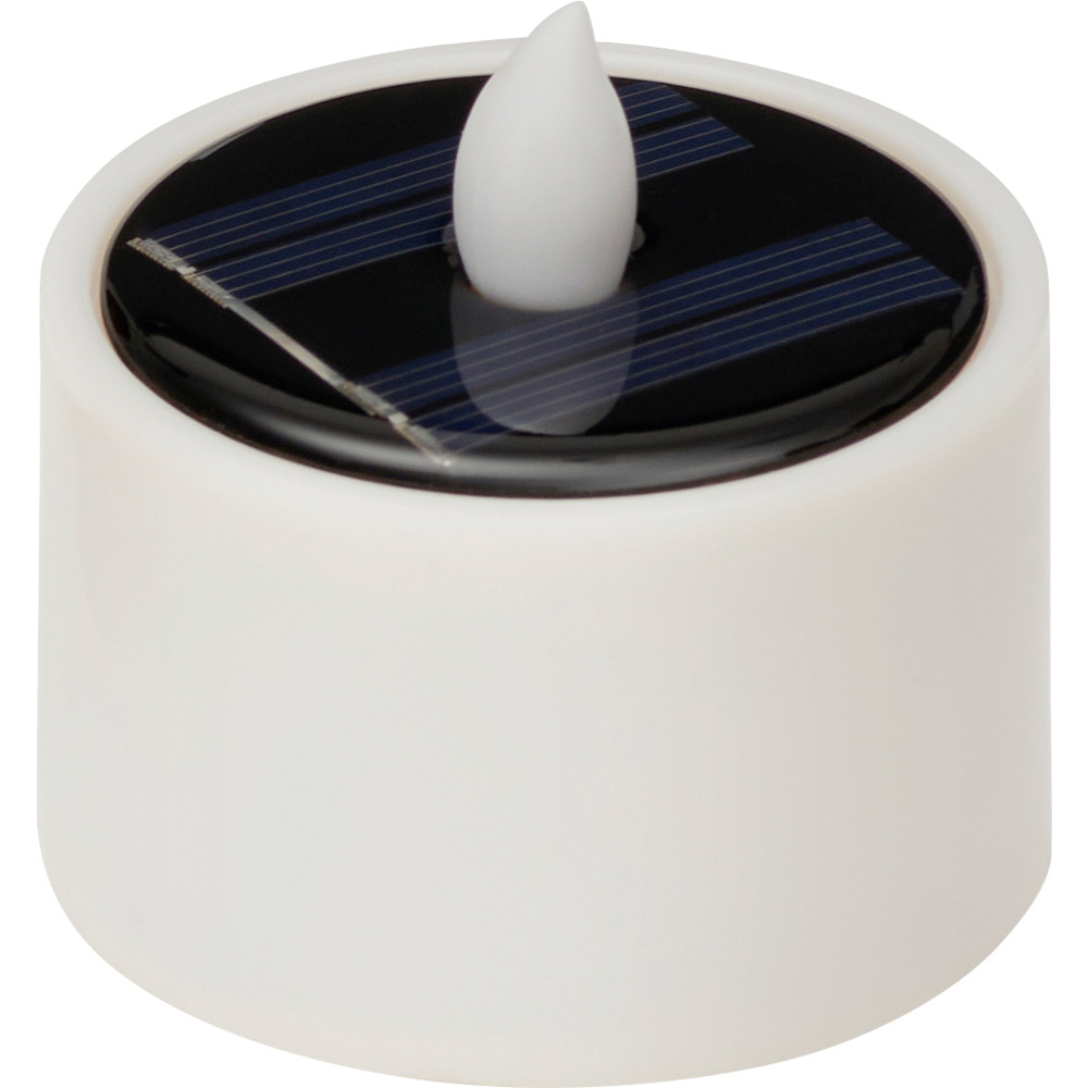 LED-Solar Teelicht mit gelber Flacker-LED