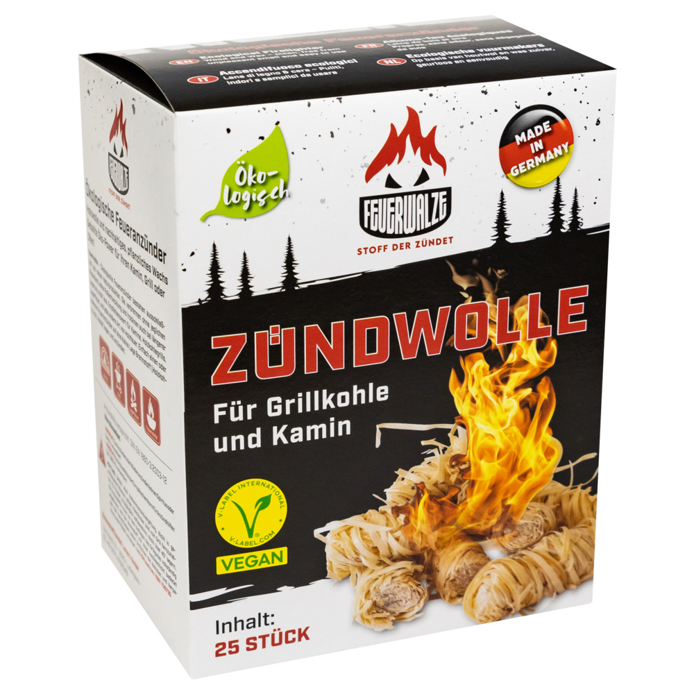 Anz&uuml;ndwolle 25 St&uuml;ck Feuerwalze