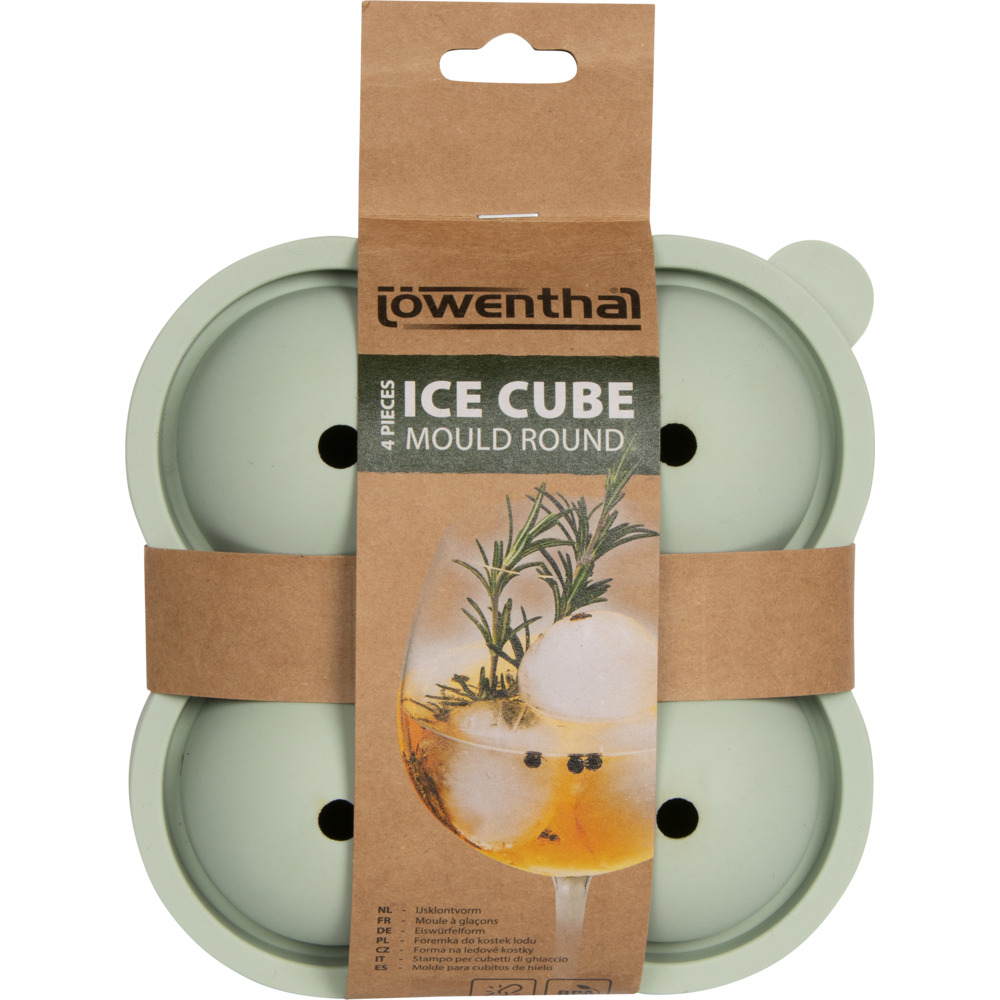 Eisw&uuml;rfelform Silikon 4 W&uuml;rfel &agrave; ca. 6cm rund Gr&uuml;n image number 2