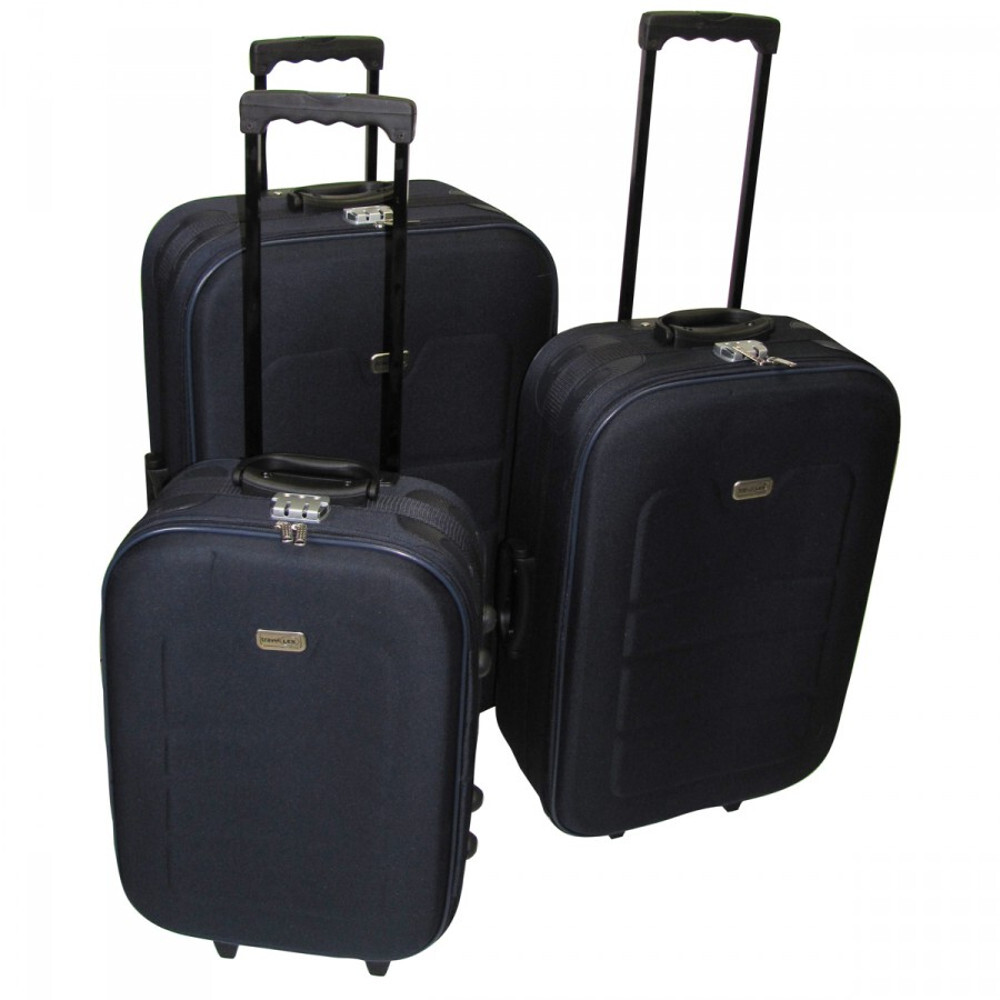 Trolley 3tlg Set dunkelblau EVA Kunststoff