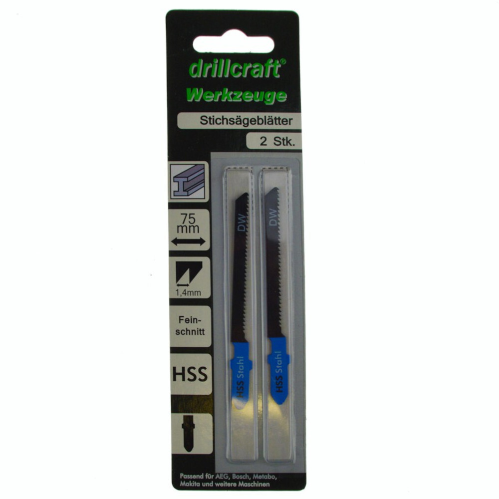 Stichs&auml;gebl&auml;tter 75 mm HSS Kurven mit T-Schaft 2 St&uuml;ck image number 1