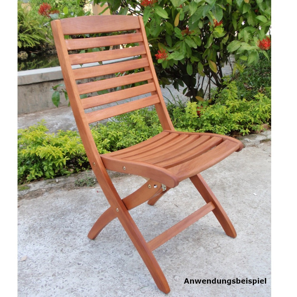 Klappstuhl-Set, 2 St&uuml;ck, Eukalyptusholz ge&ouml;lt image number 3