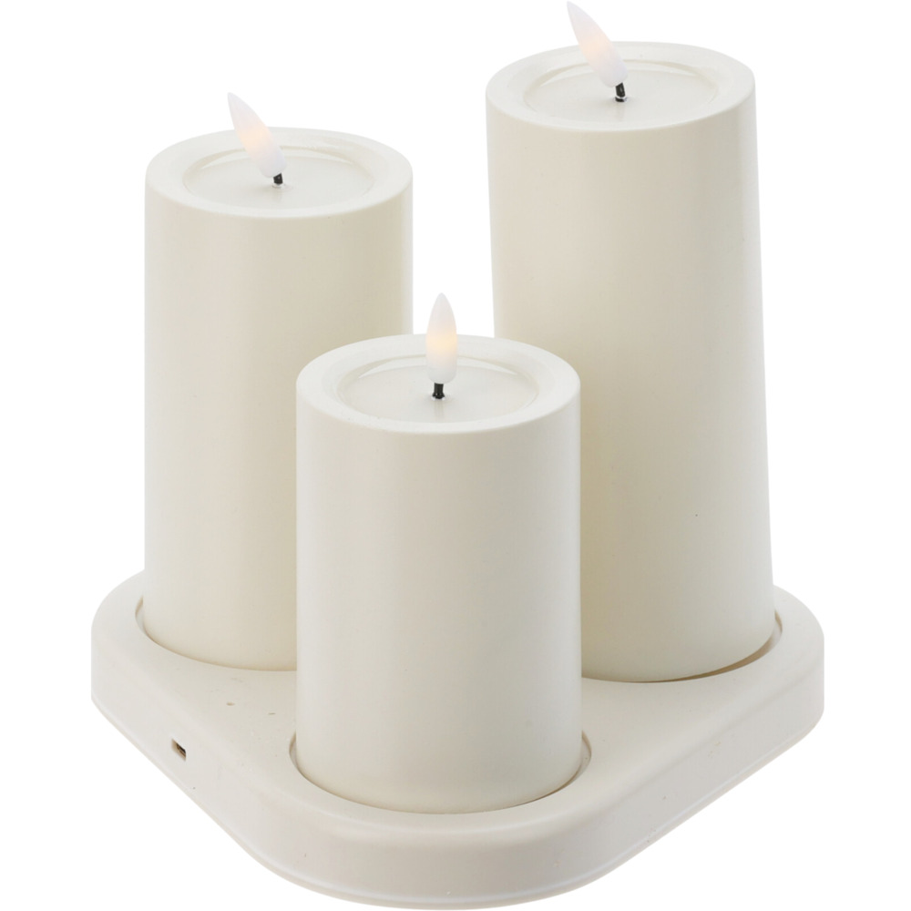 LED Kerze wiederaufladbar 3er Set, Farbauswahl image number 1