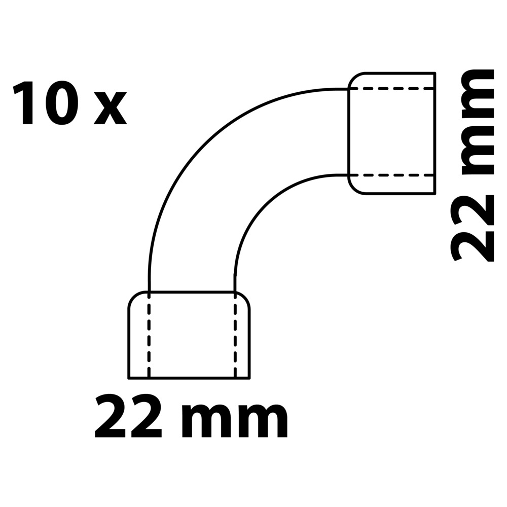 10 x Doppel-Bogenmuffe 90&deg; Kupfer-L&ouml;tfitting 22 mm - Vorratspack image number 2