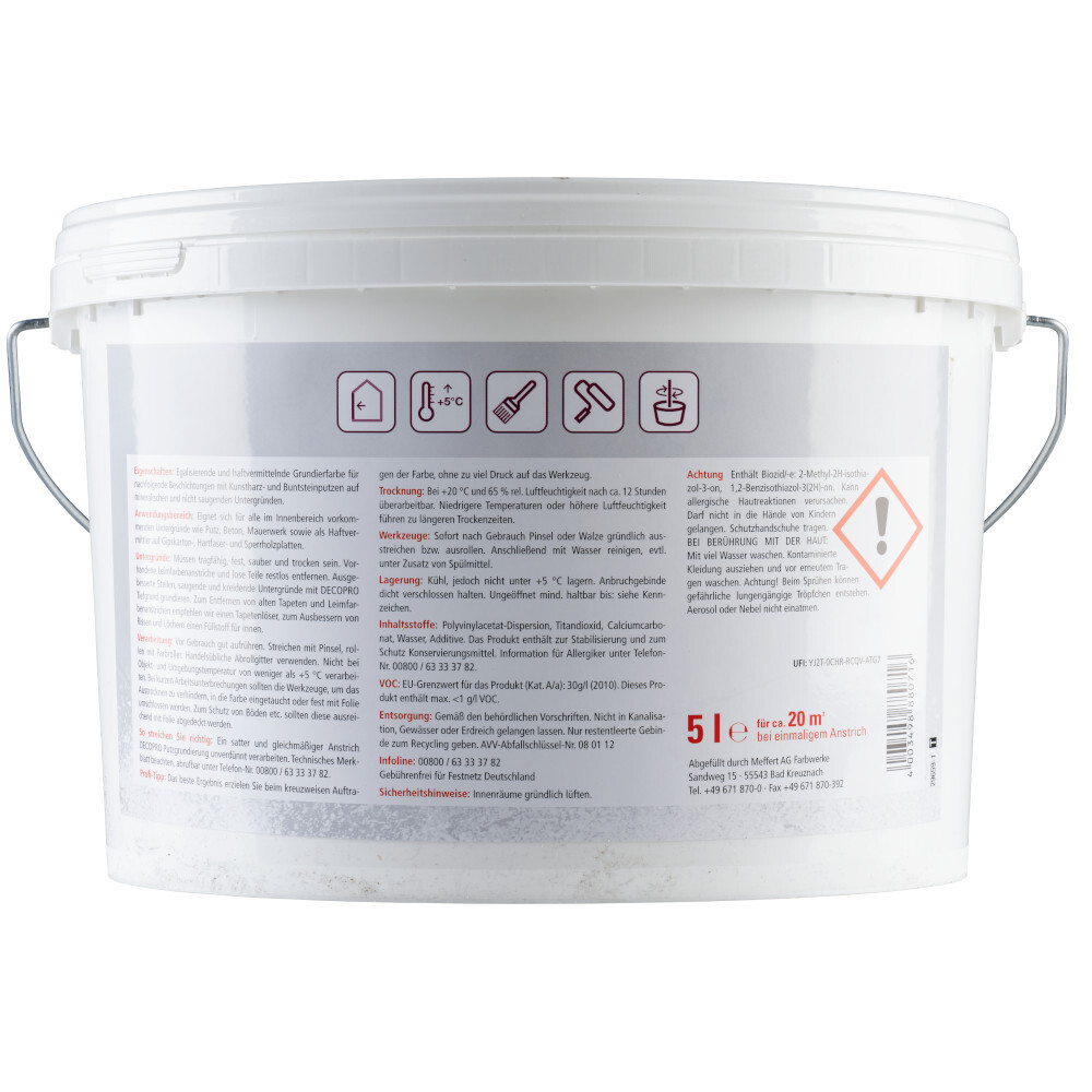 DECOPRO Putzgrundierung 5 Liter wei&szlig; matt image number 1