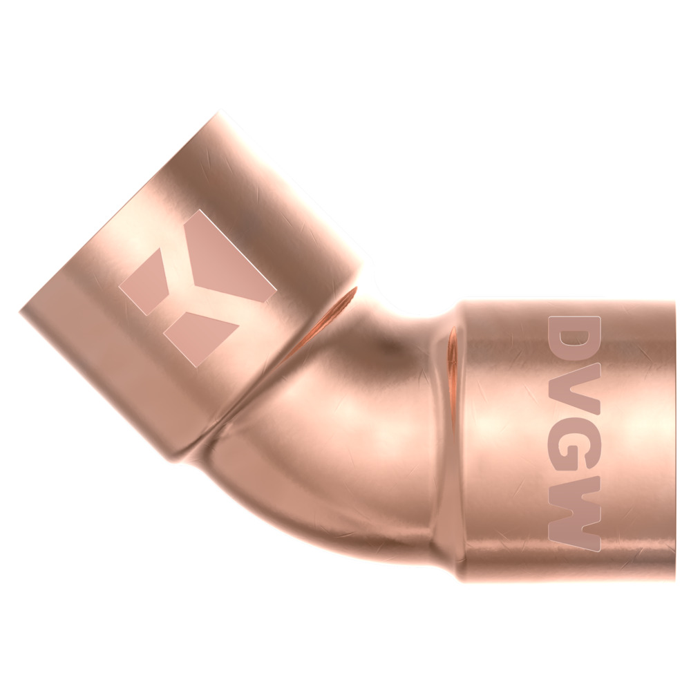 Doppel-Bogenmuffe 45&deg; Kupfer-L&ouml;tfitting 22 mm - Nr. 5041 image number 1