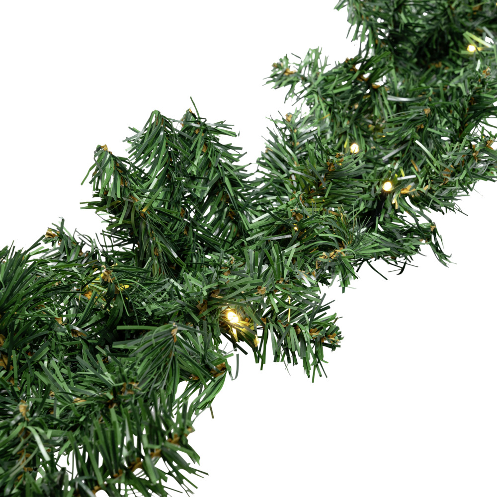 Tannengirlande k&uuml;nstlich 270 cm mit 60 warmwei&szlig;en LEDs image number 2