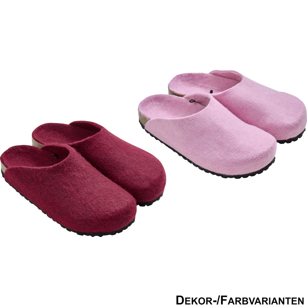 Clogs Gr&ouml;&szlig;e 37 bis 41 f&uuml;r Damen aus Filz