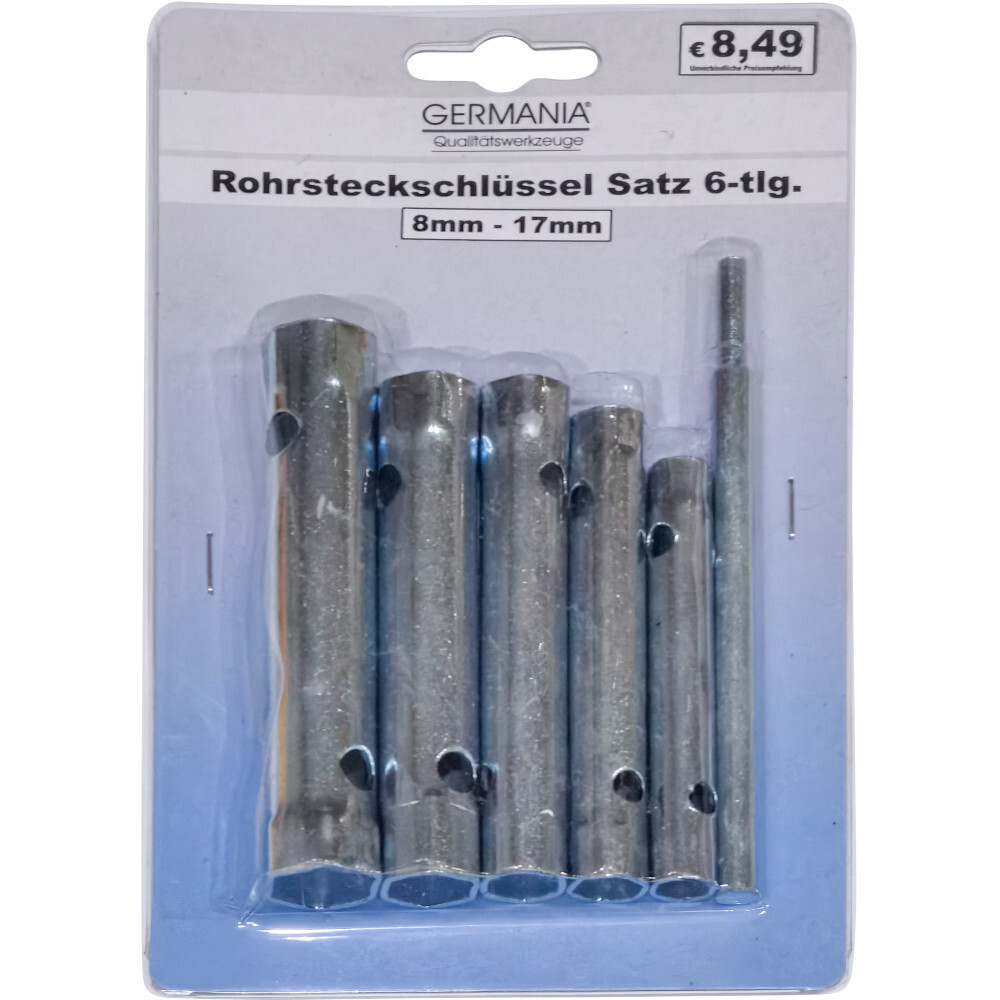 GERMANIA&reg; Rohrsteckschl&uuml;ssel-Satz 6-teilig, 8 - 17 mm, Stahl verzinkt