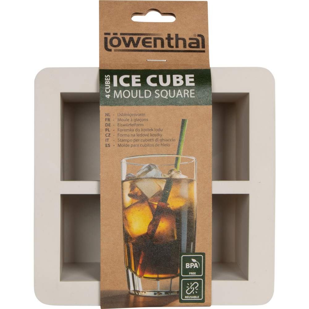 Eisw&uuml;rfelform Silikon 4 W&uuml;rfel Grau image number 1