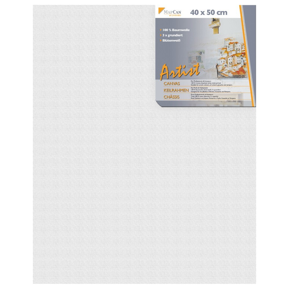 Leinwand 40 x 50 cm aus 100% Baumwolle 3-fach grundiert