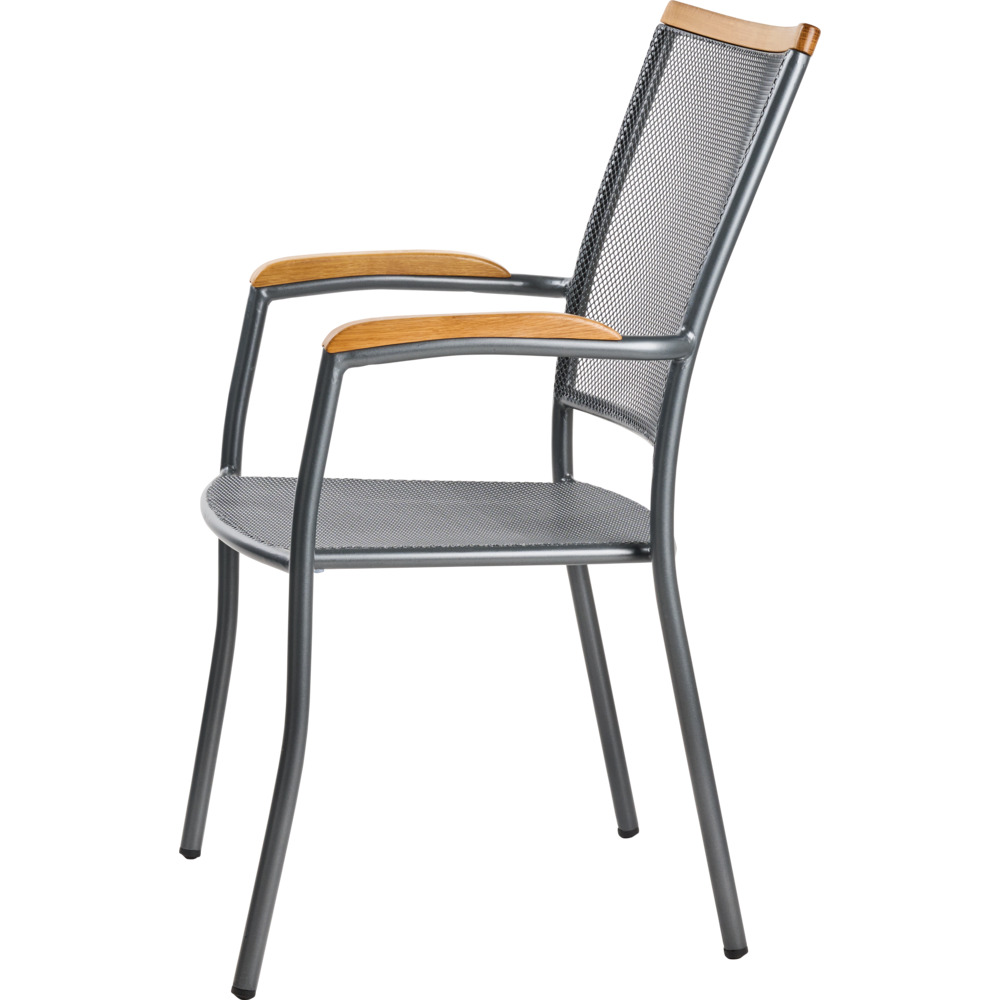 Stapelstuhl 65,5 x 57 x 97 cm Streckmetall mit Holz image number 1