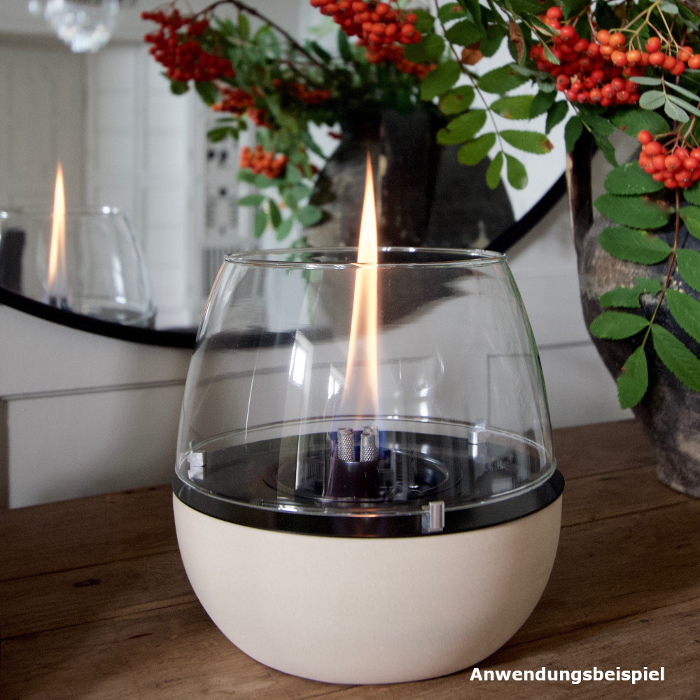 Firefix Tischfeuer Tenderflame &bdquo;Tulpe&ldquo; 18 cm wei&szlig; mit 3-fach Docht image number 2