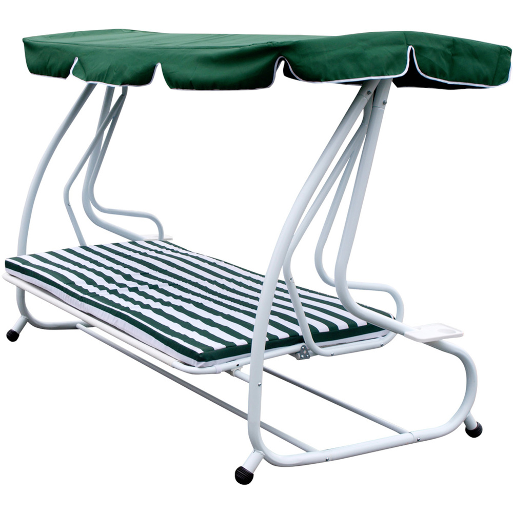 Hollywoodschaukel 4-Sitzer Miami 232x120x164cm weiss/gr&uuml;n image number 2