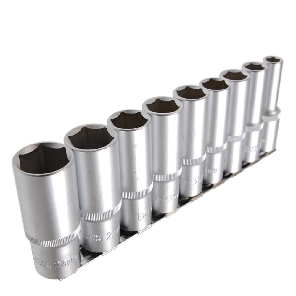 Steckschl&uuml;ssel-Eins&auml;tze tief 10-24 mm 1/2" 9-tlg.