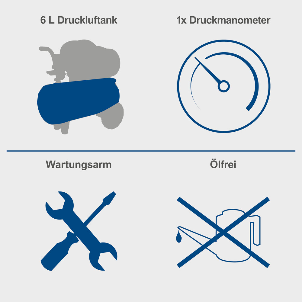 GERMANIA&reg; Kompressor SAC08-Si, &ouml;lfrei, 6 Liter, 8 bar image number 10
