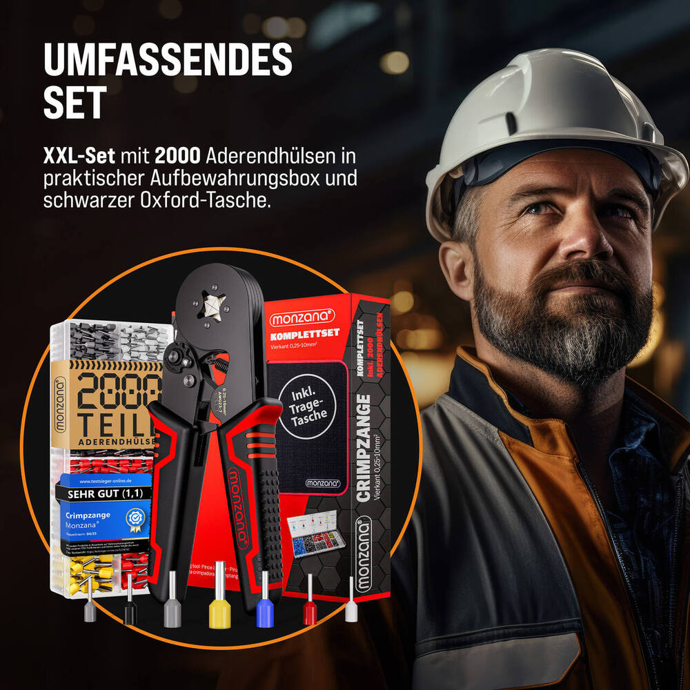 monzana&reg; Crimpzangen-Set vierkant mit Aderendh&uuml;lsen image number 5