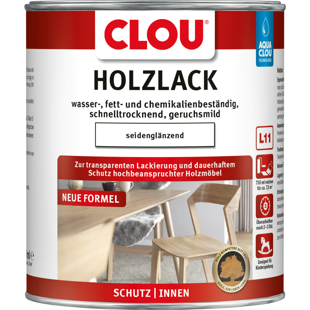 Clou L11 AQUA-Holzlack 750 ml seidengl&auml;nzend