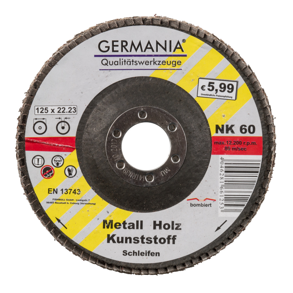 GERMANIA&reg; F&auml;cherscheibe 125x22,23 NK60 bombiert