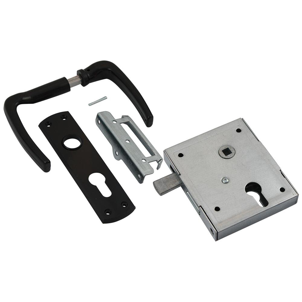 ISEO Kastenaufschraubschloss mit Beschlag f&uuml;r Profil-Schlie&szlig;zylinder