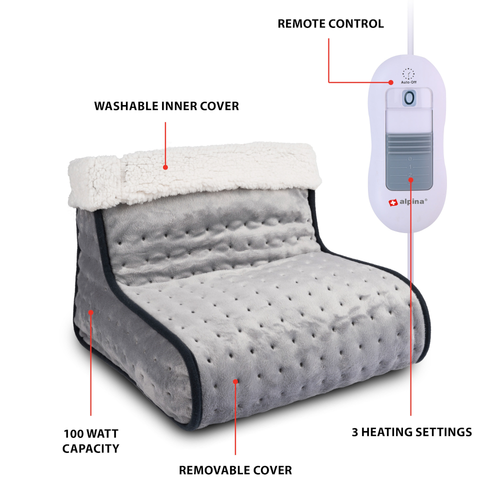 Fu&szlig;w&auml;rmer elektrisch hellgrau 30x30x23 cm image number 2