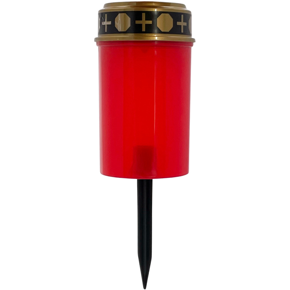 Grablicht solarbetrieben &Oslash; 7,3 x 12 cm in Rot image number 1