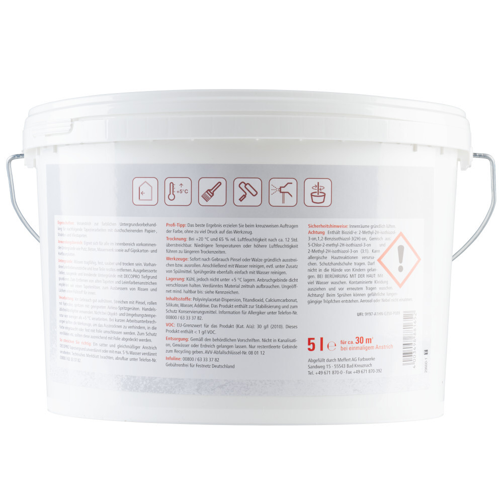 DECOPRO Tapeziergrund  wei&szlig; f&uuml;r ca. 30 m&sup2; image number 1