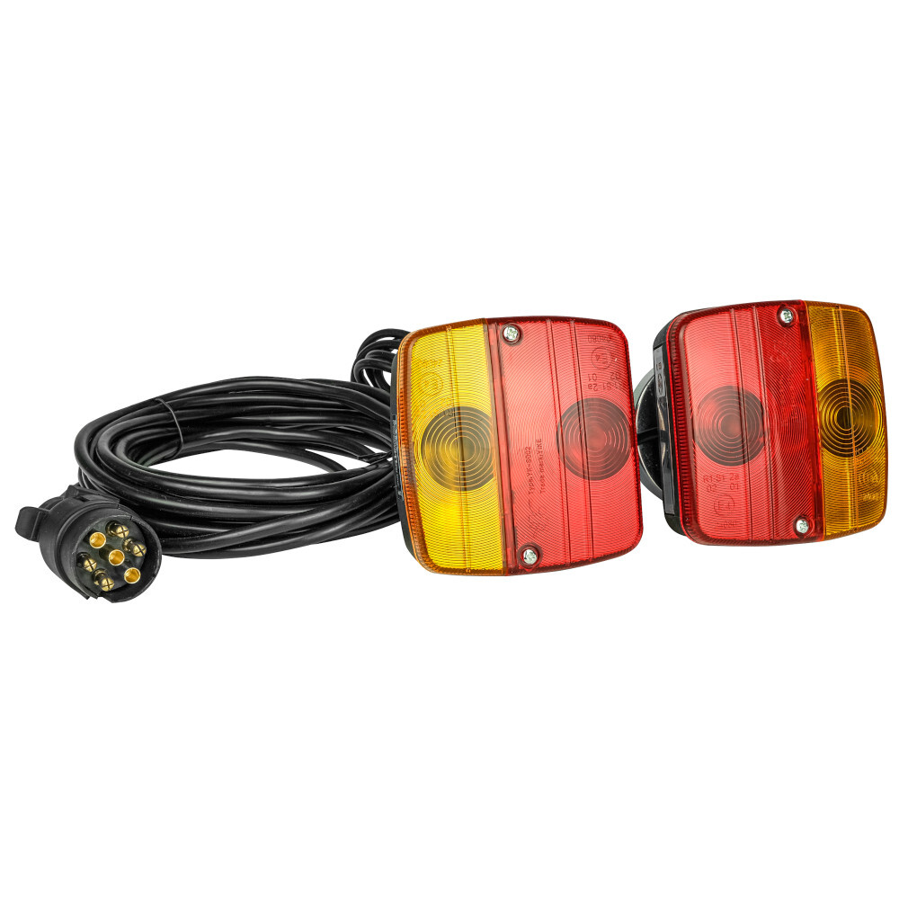 PKW Anh&auml;nger Beleuchtung mit Magneten Stecker 7-polig R&uuml;cklichter R&uuml;ckleuchten Set