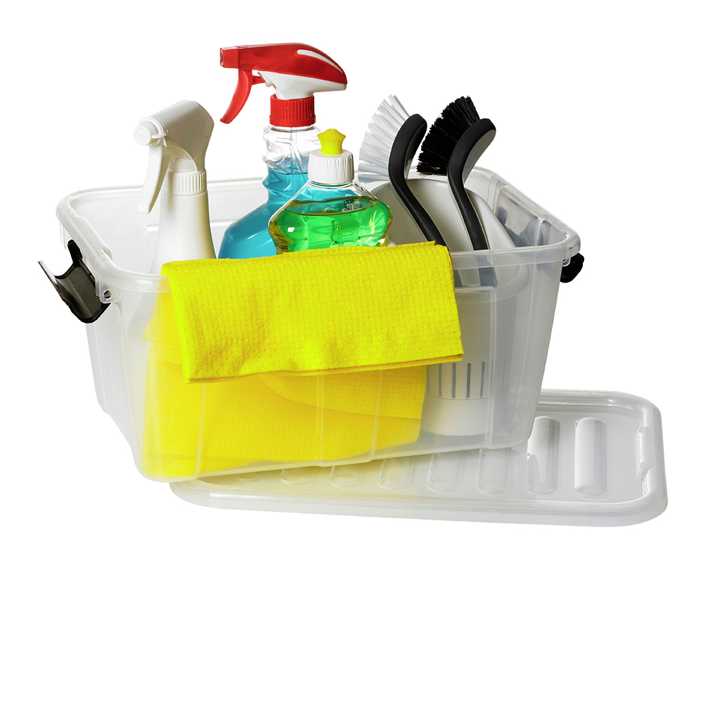 Aufbewahrungsbox 8,0 Liter mit Deckel, Grau-Transluzent image number 2