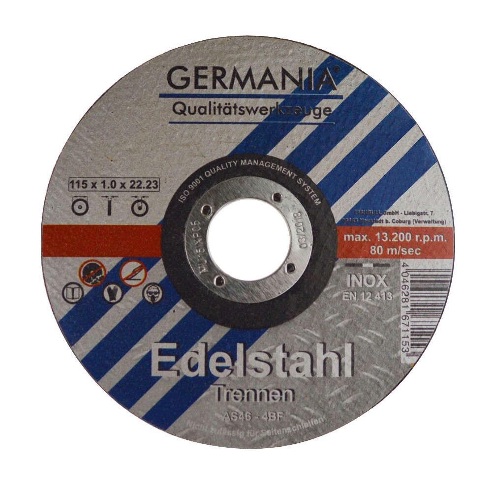 Trennscheibe Edelstahl 115x1x22,23mm 6St&uuml;ck Trennen Edelstahl Metall