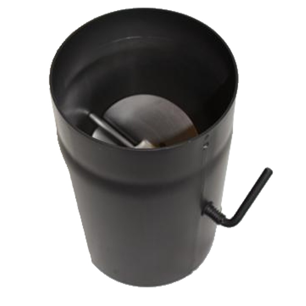 Ofenrohr &Oslash; 150 x 250 mm mit Drosselklappe Stahlblech schwarz