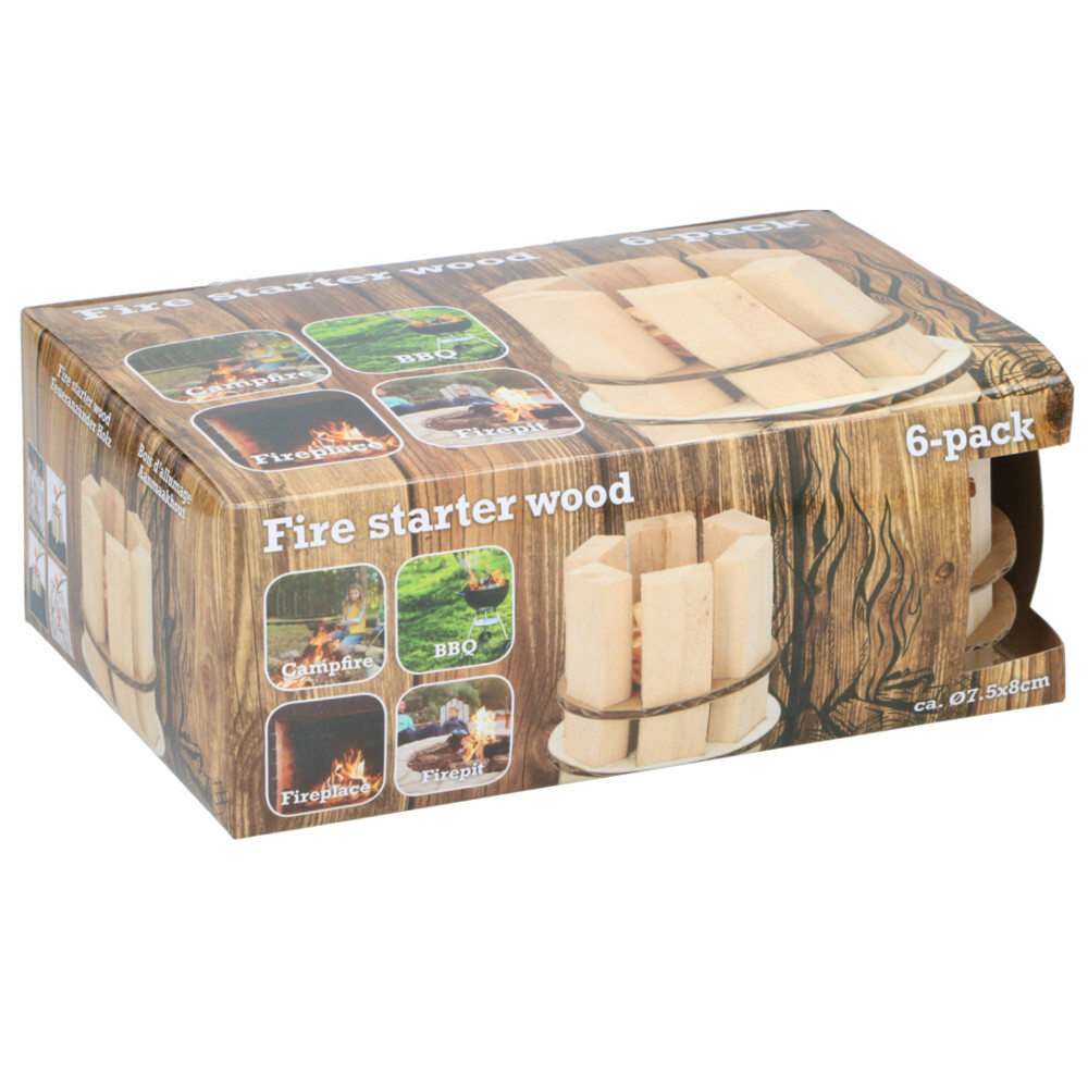 Feueranz&uuml;nder Holz 6er Pack