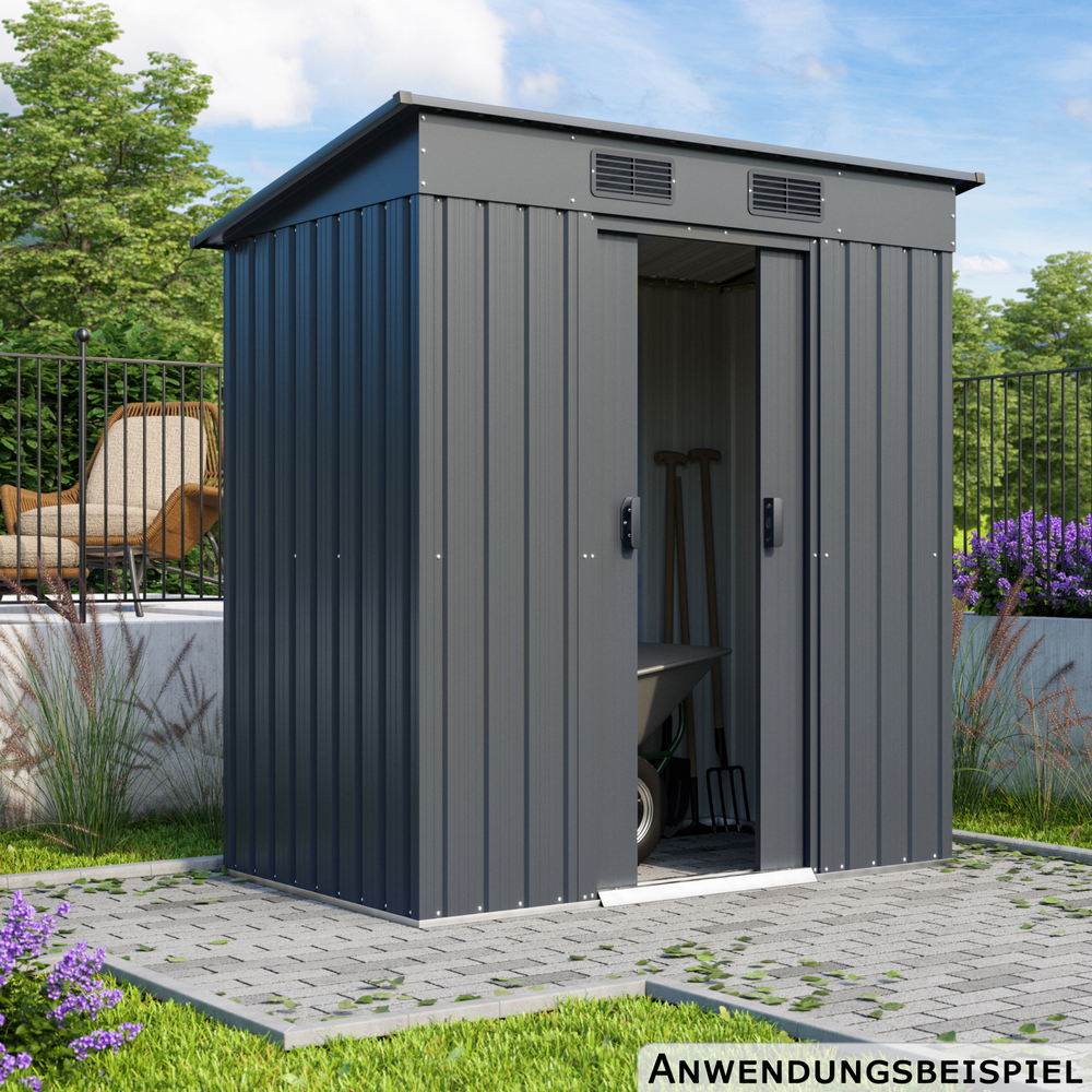 PERGART&reg; Ger&auml;tehaus "Leipzig II 64" 162 x 98 x 174 cm anthrazit matt image number 4