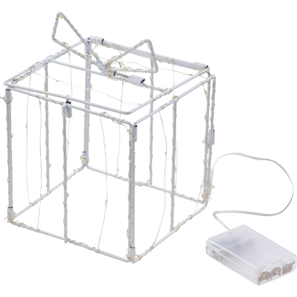 LED-Geschenkbox wei&szlig; faltbar 57 LEDs 15 cm