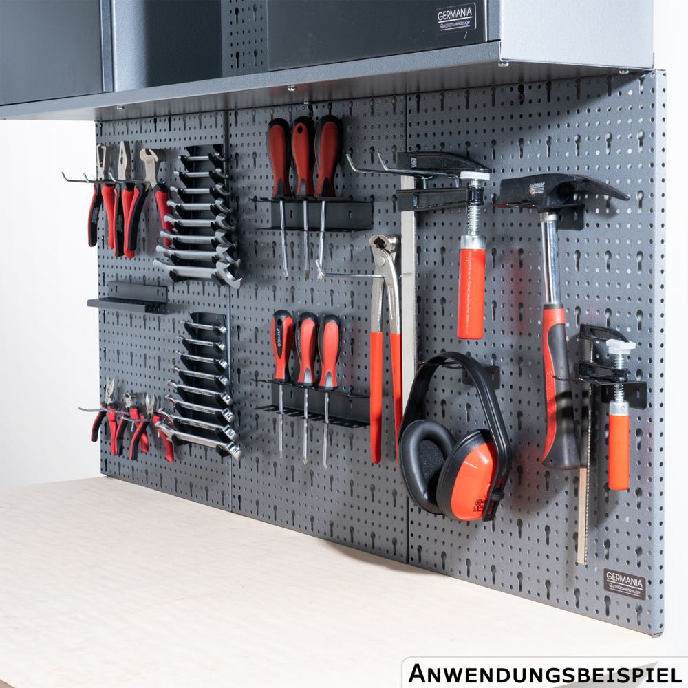 GERMANIA&reg; Lochwand 3-teilig mit Hakensortiment aus Stahlblech image number 5