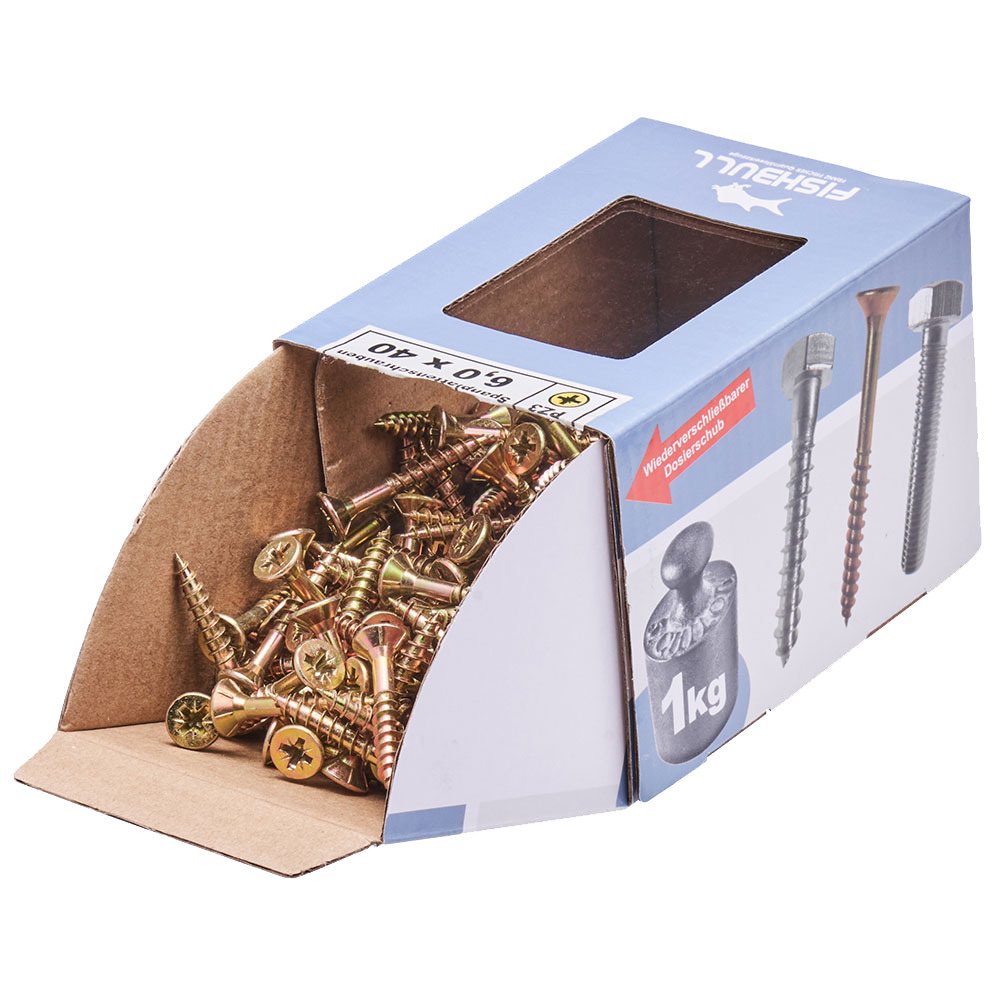 Spanplattenschraube 6x40 mm PZ 1kg FISHBULL-Pack Senkkopf Teilgewinde Kreuzschlitz image number 3