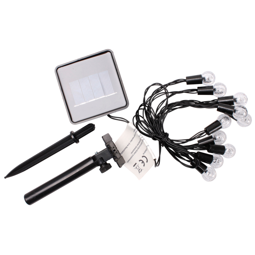 Solar-Party-Lichterkette, 2,35 m, mit 10 warmwei&szlig;en L&auml;mpchen