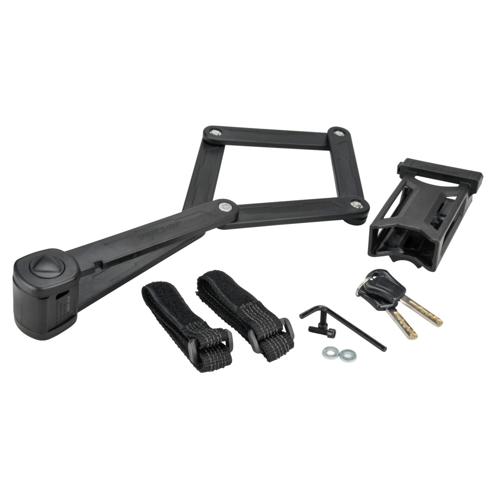FISCHER Fahrradschloss Faltschloss 85 cm mit Halter
