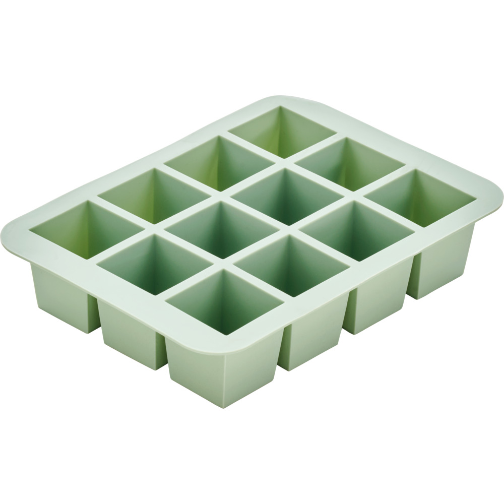 Eisw&uuml;rfelform Silikon 12 W&uuml;rfel Gr&uuml;n
