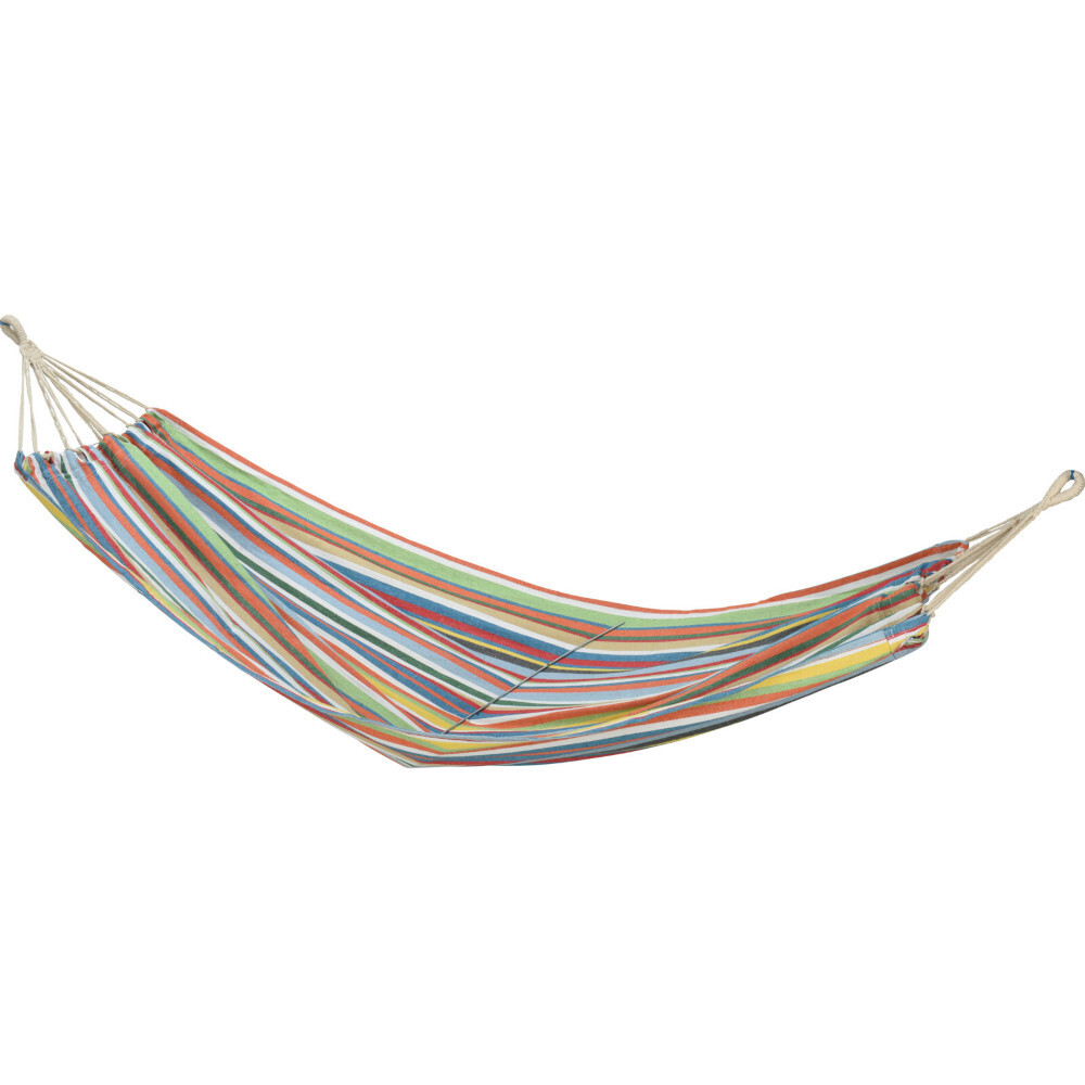 H&auml;ngematte 200 x 100 cm rot-gestreift aus Baumwolle und Polyester